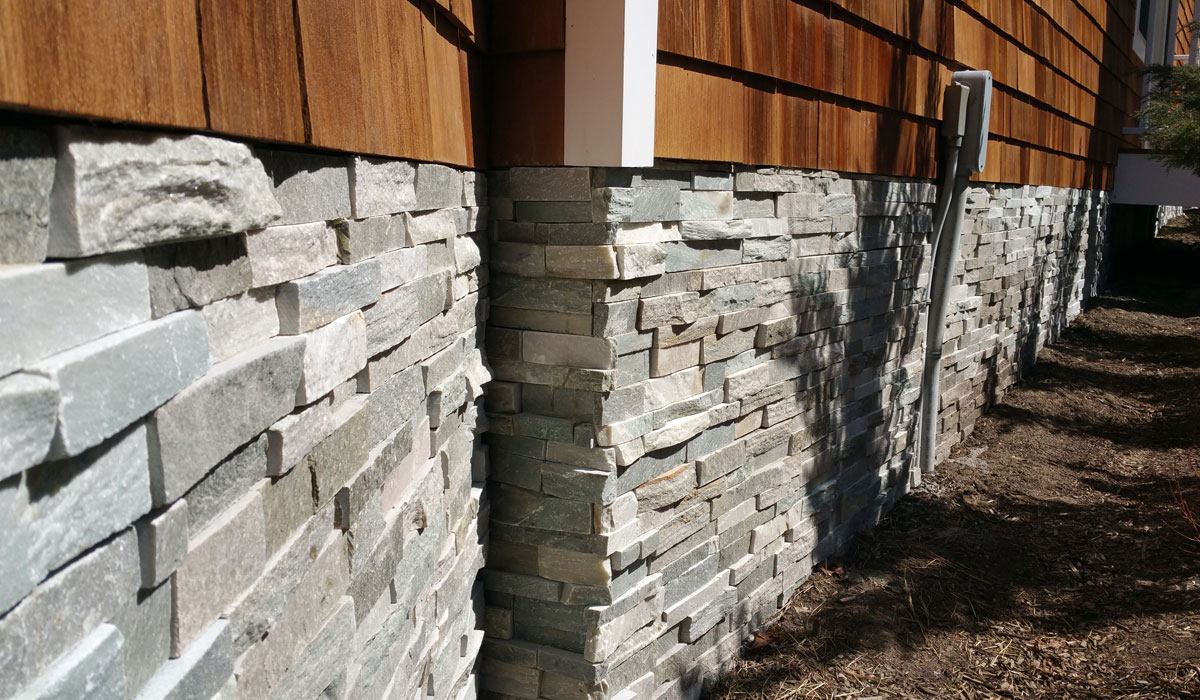 Cultured Stone Facing with Cedar Shingles Hamptons Long Island