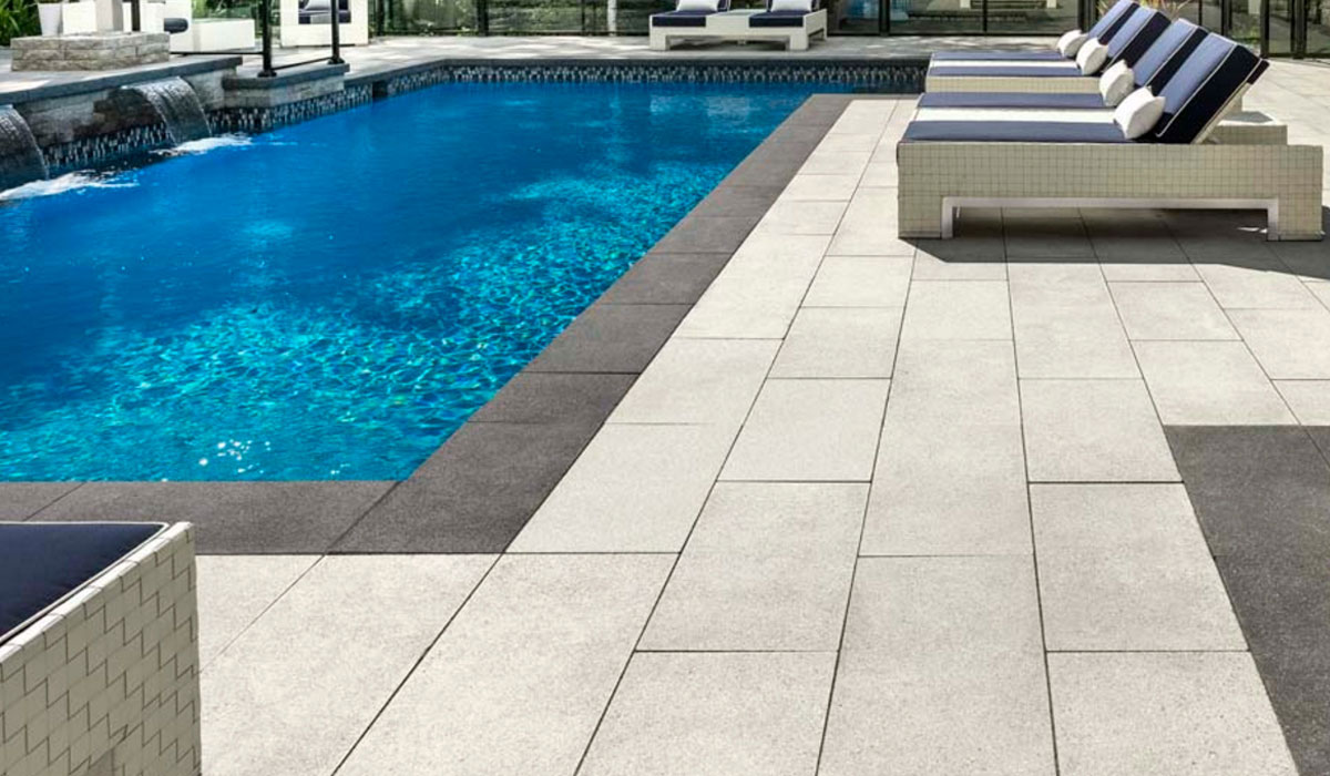 Contemporary Pool Patio by Hamptons Masonry Design